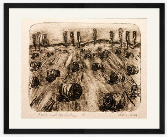 Field with Hay Bales