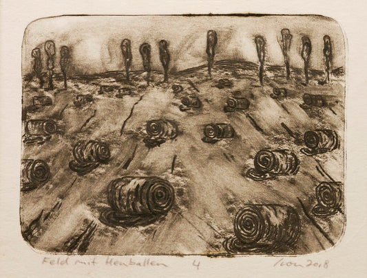 Feld mit Heuballen Nr. 4