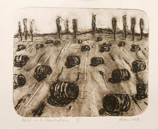 Feld mit Heuballen Nr. 5