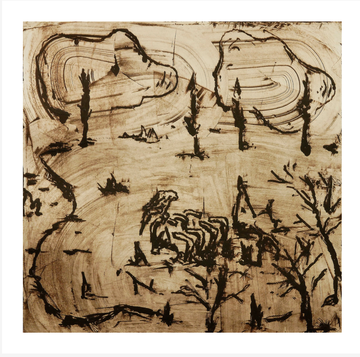 Winter Field with Eagle No 4