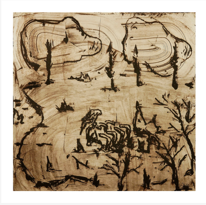 Winter Field with Eagle No 4