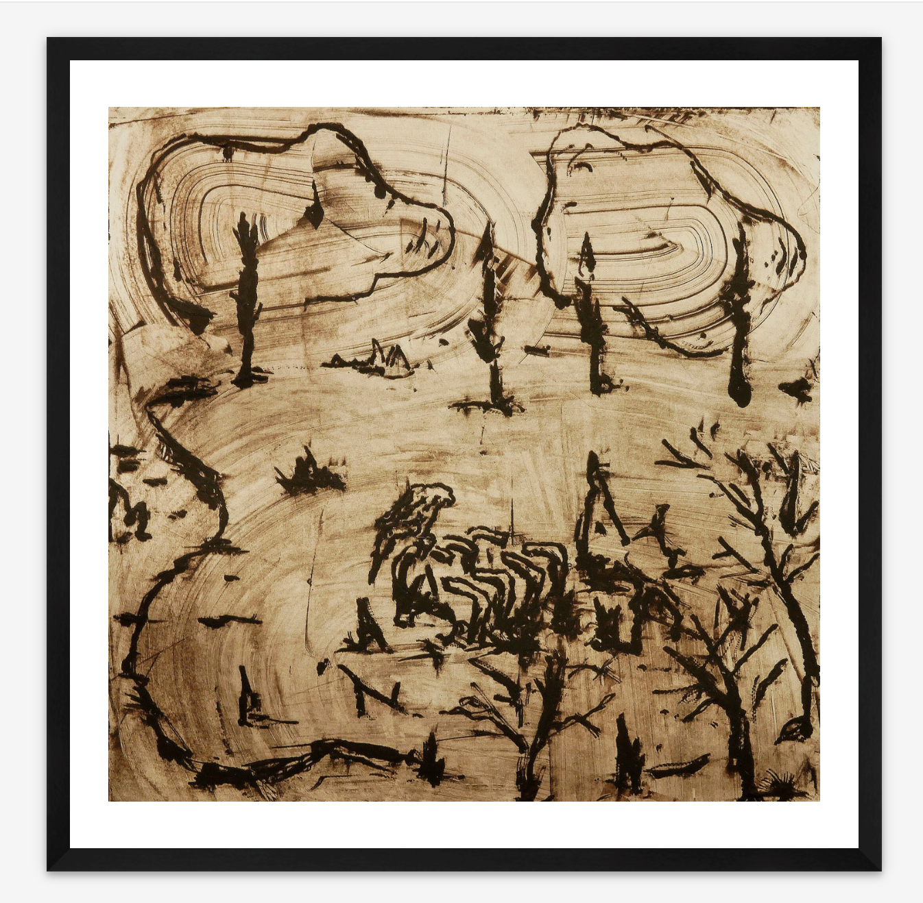 Winter Field with Eagle No 4