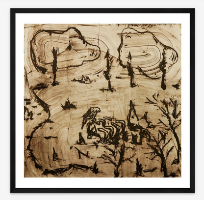 Winter Field with Eagle No 4
